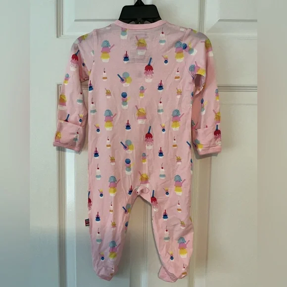 MAGNETIC ME Sundae Funday With Ruffle Detail Footie Pajamas | Pink - Picture 3 of 10